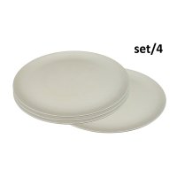 Campinggeschirr Zuperzozial Teller Flavour-It Plate 25,5 cm, coconut white (4er Pack) Bioplastic C-PLA