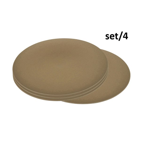 Campinggeschirr Zuperzozial Teller Flavour-It Plate 25,5 cm, toffee Brown (4er Pack) Bioplastic C-PLA