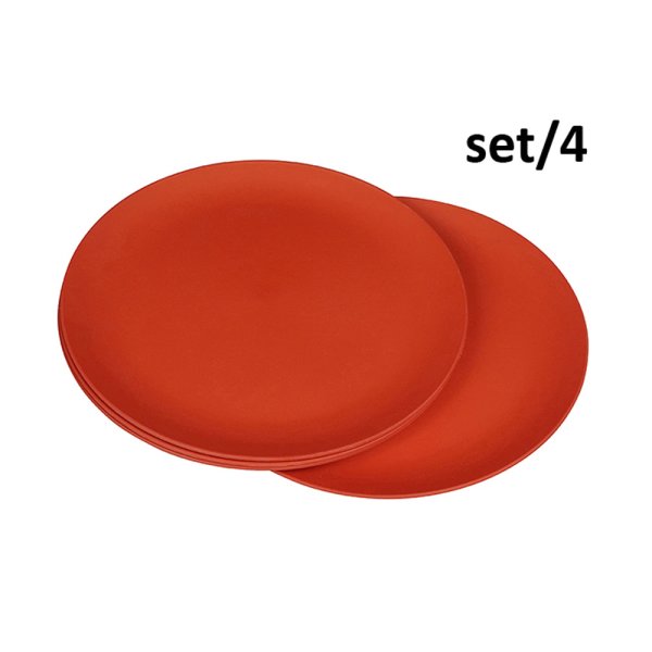 Campinggeschirr Zuperzozial Teller Flavour-It Plate 20cm, terra red (4er Pack) Bioplastic C-PLA