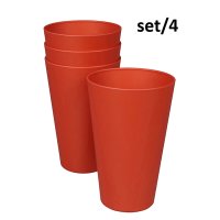 Campinggeschirr Zuperzozial Becher Reload-Cup, terra red (4er Pack) Trinkglas Bioplastic C-PLA