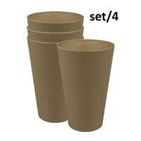 Campinggeschirr Zuperzozial Becher Reload-Cup, toffee brown (4er Pack) Trinkglas Bioplastic C-PLA