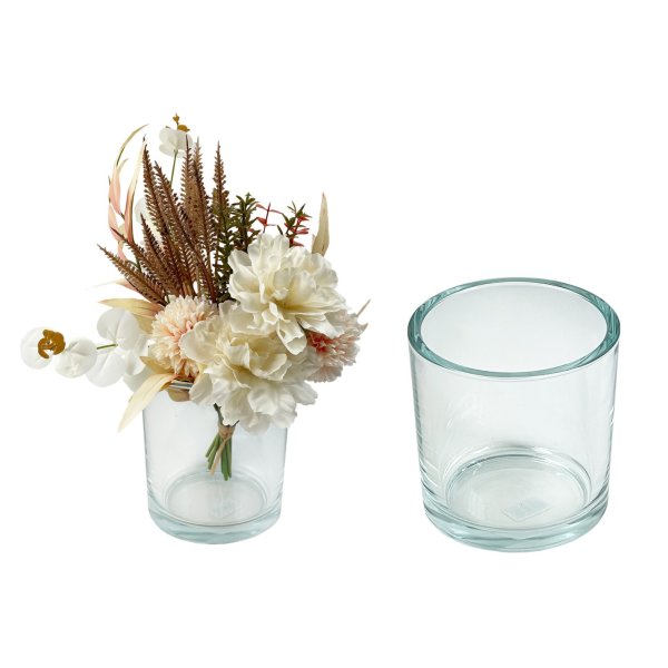 Vase Heavy H: 14 cm, Glaszylinder - Glasvase, Glasflasche, Tischdekoration, Glasvasen, Landhaus