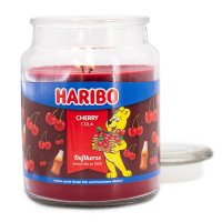 Haribo CHERRY COLA Duftkerze im Glas (groß)  2-Docht Kerze