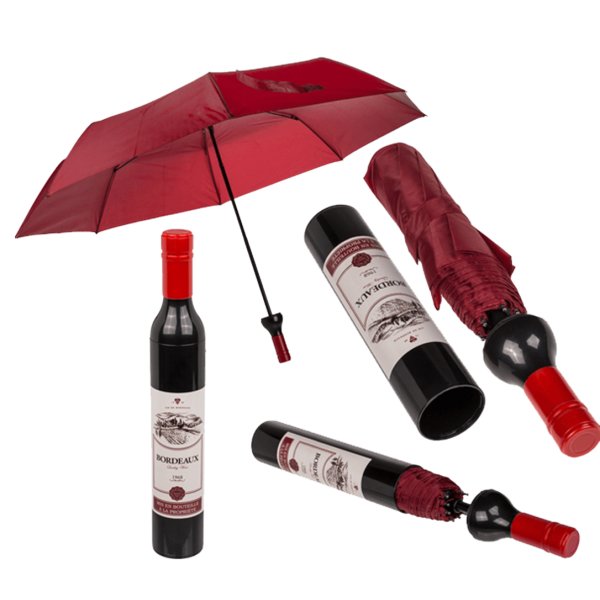 Taschen Regenschirm Weinflasche - Taschenregenschirm, Schirm, Regenschutz, Wein