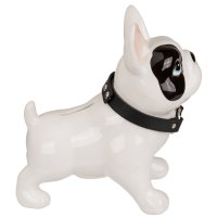Spardose Hund Französische Dogge mit Schloß und Herz Halsband - Kinder Spardose, Sparschwein, Sparbüchse, Geldbüchse
