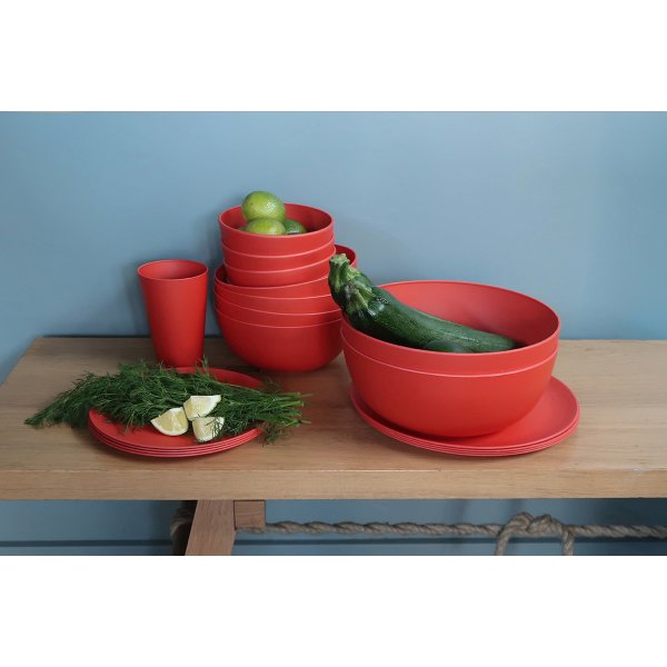 Campinggeschirr Zuperzozial Salatschssel Boost-Bowl 2000ml, terra red, Schale Bioplastic C-PLA