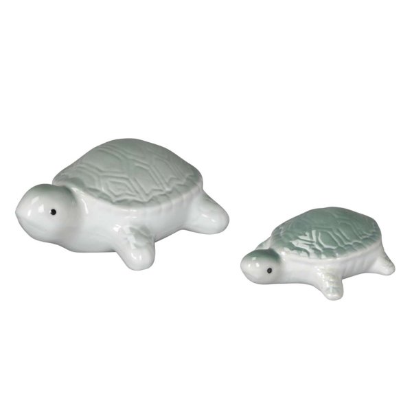 Schildkröte aus Porzellan (2er Set) schwimmend als Teich Deko - Deko für Vogeltränke, Fische, Gartenteich, Frosch, Gartendeko &hellip;