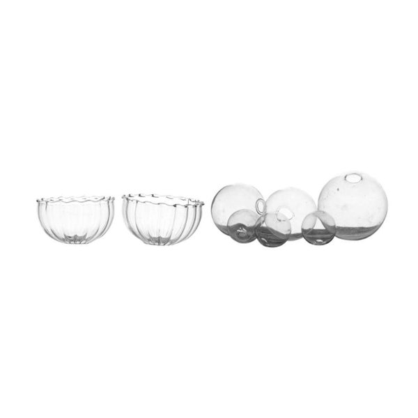 Glas Schwimmschale mit Schwimmkugel klar, 8-teilig  - Schwimmsortiment, Schwimmkerzen, Tischdeko, Teelichthalter
