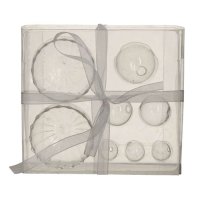 Glas Schwimmschale mit Schwimmkugel klar, 8-teilig  - Schwimmsortiment, Schwimmkerzen, Tischdeko, Teelichthalter