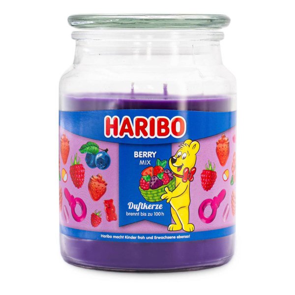 Haribo BERRY MIX Duftkerze im Glas (groß)  2-Docht Kerze