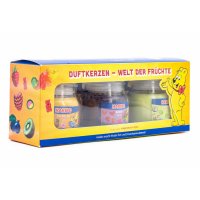 Haribo Duftkerze Frucht Power (3er Set) im Glas (klein),...