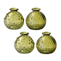 Glasvase Jive, Vase grün, H: 8,5 cm (4er Set) - kleine...
