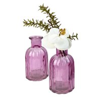 2er Set Glasflaschen Norinne Größe S, rosa - kleine Vase,...