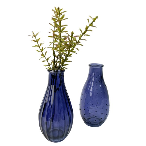 Glasflasche Decor, blau (2er Set) H:14 cm - Vase, Tischdekoration, Glasvasen, Landhausdeko, Gastronomie, Hochzeit Deko