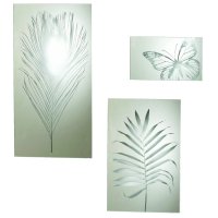 Spiegel Glasspiegel mit Natur Motiv (3er Set) - Garten...