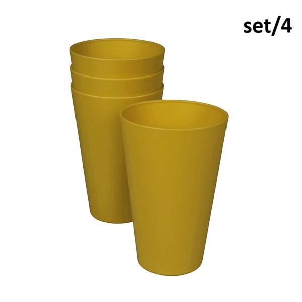 Campinggeschirr Zuperzozial Becher Reload-Cup, saffron yellow (4er Pack) Trinkglas Bioplastic C-PLA