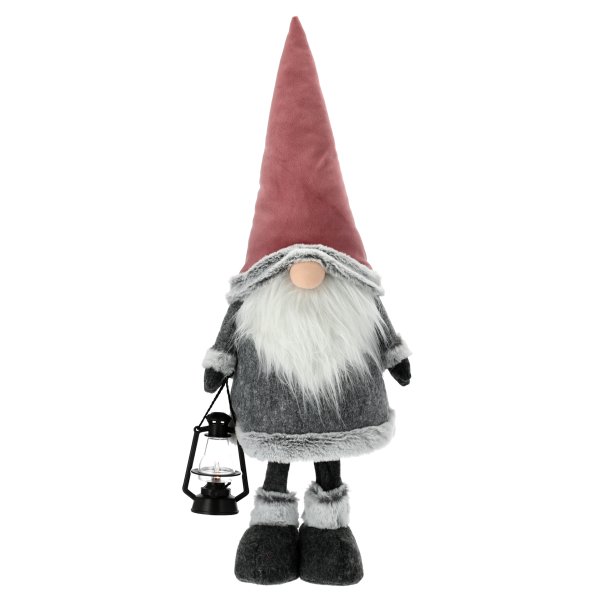 Wichtel Udo mit LED Laterne H: 60cm - Deko Weihnachten, Weihnachtswichtel, Gnom