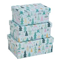 Geschenkkarton Set Winterwald (3tlg.) - Weihnachten Karton, Geschenkbox , Geschenkschachtel