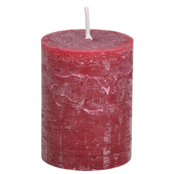 Stumpenkerze, durchgefärbt H: 9 cm, Kerze für Adventskranz (versch. Farben) Bordeaux Rot
