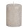 Stumpenkerze, durchgefärbt H: 9 cm, Kerze für Adventskranz (versch. Farben) Shimmer Finish Grau