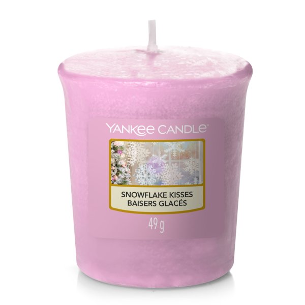 Yankee Candle Votivkerze SNOWFLAKE KISSES - Kerze mit Brenndauer bis zu 15 Stunden