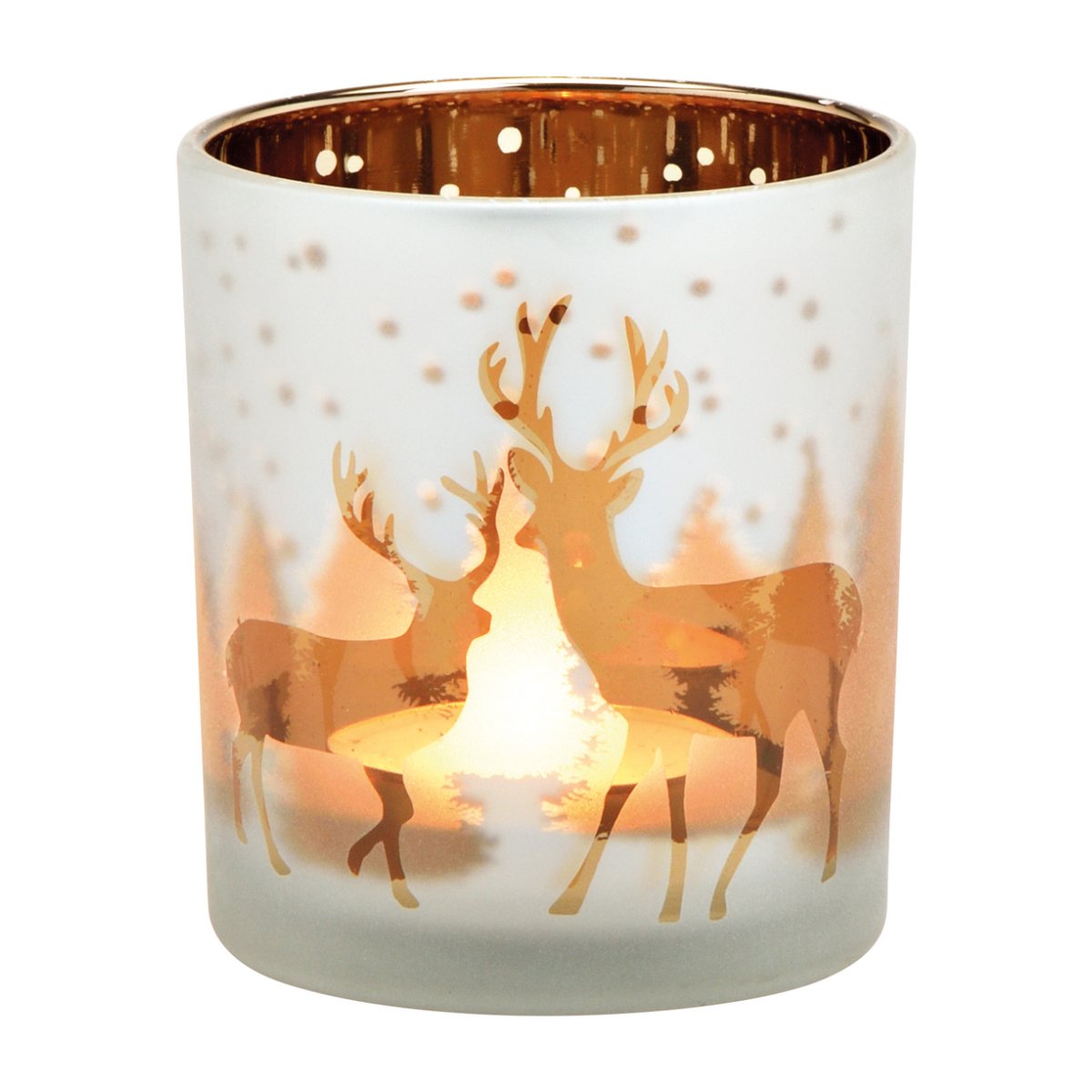 Windlicht Teelichtglas Hirsch, klein H: 8cm - Advent Weihna, Tischdeko 4,95 €