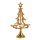 Adventskranz Tannenbaum aus Metall gold, H: 40 cm - Weihnachten Deko, Adventsdeko, Teelichthalter Advent, Adventsgesteck