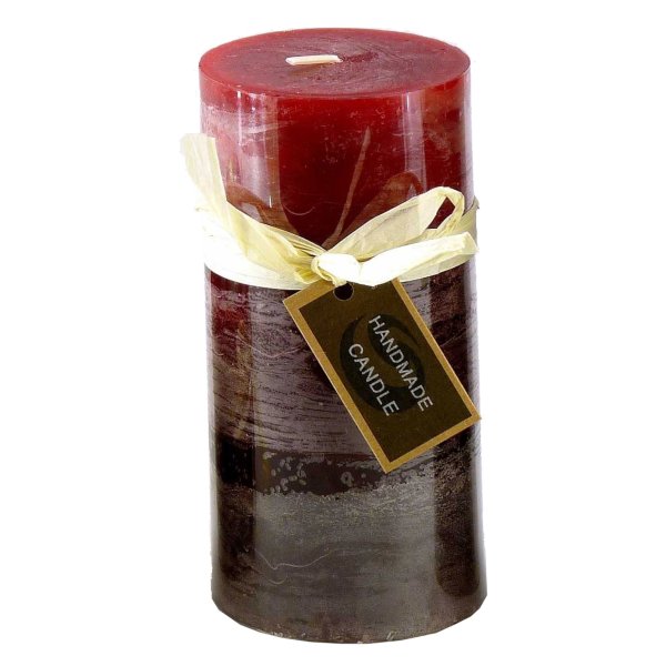 Stumpenkerze, handgemacht 14 x 6,8 cm - Kerze für Adventskranz, Kerzen (versch. Farben) Bordeaux