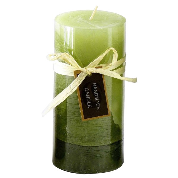 Stumpenkerze, handgemacht 14 x 6,8 cm - Kerze für Adventskranz, Kerzen (versch. Farben) Grün