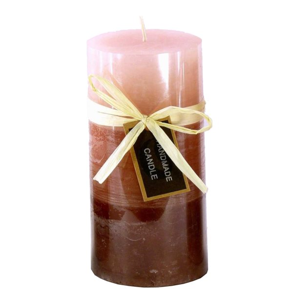 Stumpenkerze, handgemacht 14 x 6,8 cm - Kerze für Adventskranz, Kerzen (versch. Farben) Altrosa