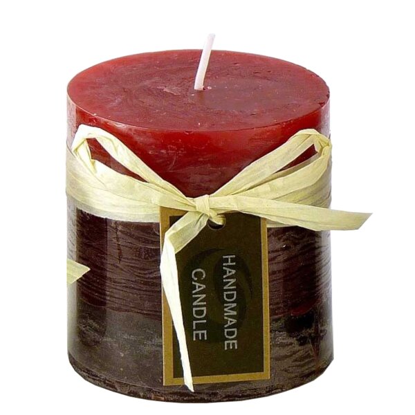 Stumpenkerze, handgemacht Bordeaux 7,2 x 6,8 cm - Kerze für Adventskranz, Kerzen