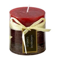 Stumpenkerze, handgemacht Bordeaux 7,2 x 6,8 cm - Kerze...