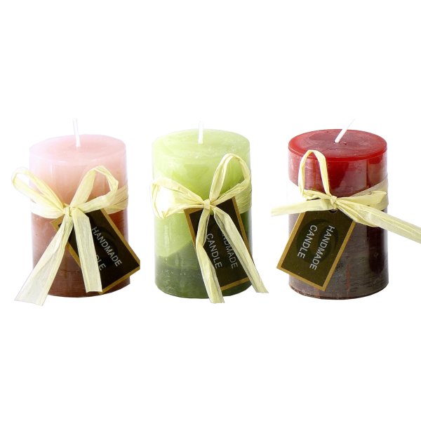 Stumpenkerze, handgemacht 7,5 x 5 cm - Kerze für Adventskranz, Kerzen (versch. Farben)