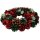 Adventskranz mit Kugeln & Zapfen grün-rot - Weihnachtsdekoration, Weihnachten, Advent, Adventsgesteck, Leuchterkranz