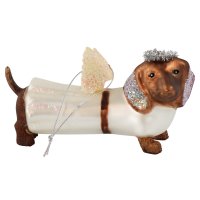 Baumschmuck Dackel mit Flügel - Baumkugel Engel Hund, Weihnachtsdeko, Christbaumkugel, Weihnachtsanhänger, Weihnachten