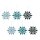 Baumschmuck Schnee Kristall (6er Set) blau, grün, schwarz -  Weihnachtsbaum Anhänger, Weihnachtsdeko Eiskristalle, Weihnachten, Christbaumkugel