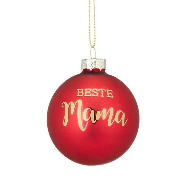 Christbaumkugel Beste Mama - Baumschmuck Familie, Baumkugel, Weihnachtsgeschenk