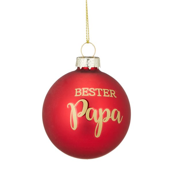 Christbaumkugel Bester Papa - Baumschmuck Familie, Baumkugel, Weihnachtsgeschenk