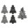 Besteckhalter Weihnachten (4er Set), grau - Filztischset Tanne, Tischset Besteck Weihnachtsbaum, Tischdeko