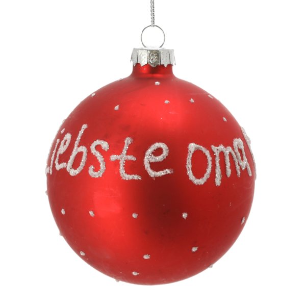 Große Christbaumkugel Liebste Oma D: 8cm - Baumschmuck Familie, Baumkugel, Weihnachtsgeschenk