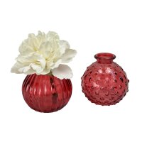 Glasvase Jive, Vase rot, H: 8,5 cm (2er Set) - kleine...