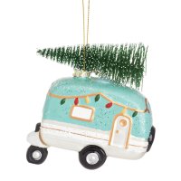 Baumschmuck Wohnwagen mint mit Weihnachtsbaum - Baumkugel...