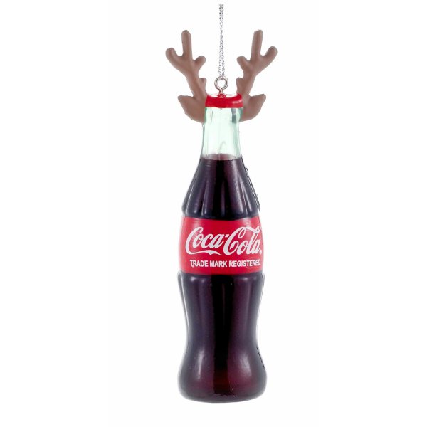 Baumschmuck Coca Cola Flasche Rentier - Baumkugel, Weihnachtsdeko, Christbaumkugel