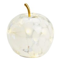 Dekoleuchte Apfel (S) Glas, Weiss gepunktet,  Apfel Lampe...