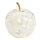 Dekoleuchte Apfel (S) Glas, Weiss gepunktet,  Apfel Lampe mit LED Lichterkette, Dekolampe, Tischleuchte, Apfellampe