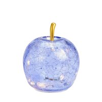 Dekoleuchte Apfel (XS) Glas, helllila, Apfel Lampe mit LED Lichterkette, Dekolampe, Tischleuchte, Apfellampe