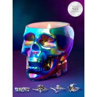 Duftkerze Enchanted Berry Skull Totenkopf mit Überraschungs Ring von Charmed Aroma, Kerze mit Schmuck