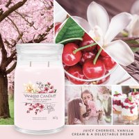 Yankee Candle Duftkerze im Glas (groß) PINK CHERRY & VANILLA - Kerze mit Brenndauer bis zu 90 Stunden