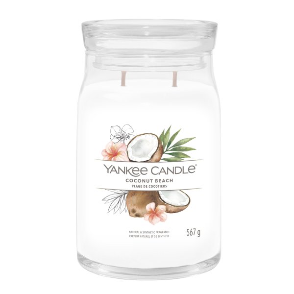 Yankee Candle Duftkerze im Glas (groß) COCONUT BEACH - Kerze mit Brenndauer bis zu 90 Stunden