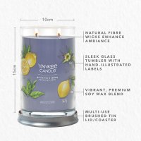 Yankee Candle Duftkerze im Tumbler Glas (groß) BLACK TEA & LEMON - Kerze mit Brenndauer bis zu 90 Stunden